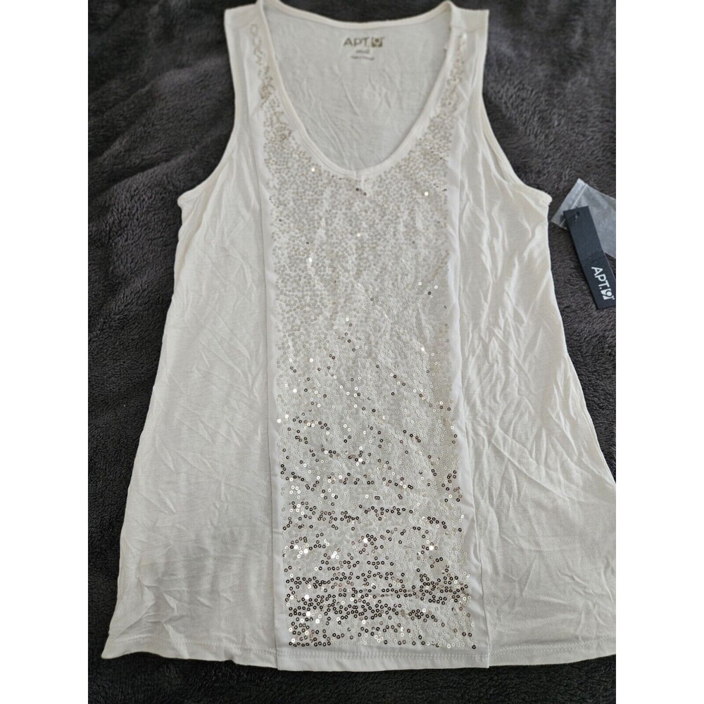 Apt 9 NWT Sequined Tan Tank Top Size S